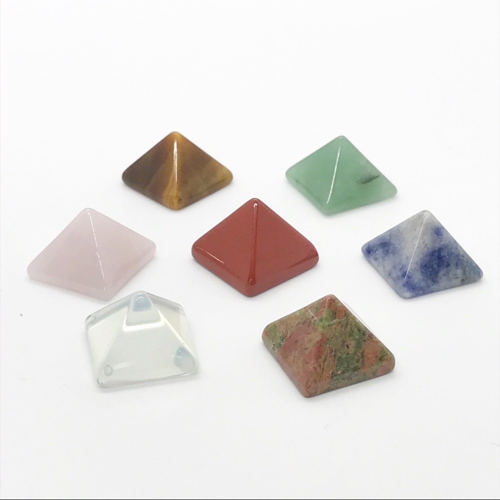 7-Pc Natural Crystal Quartz Healing Stone Set NWOT - Picture 2 of 7